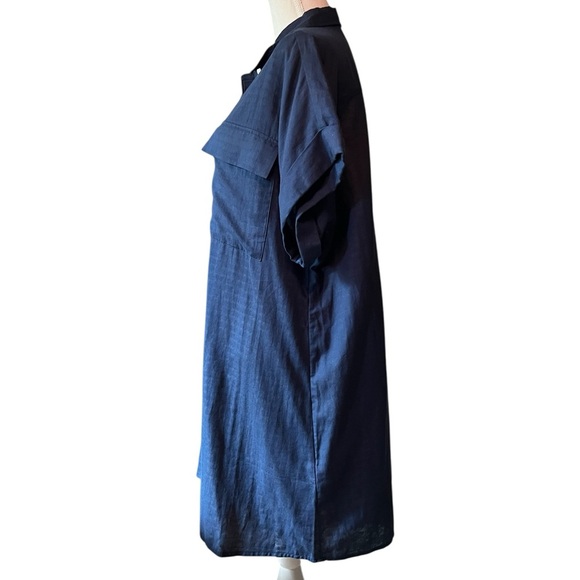 Banana Republic Indigo Blue Cotton Shirt Dress Size XL NWT - Picture 3 of 12